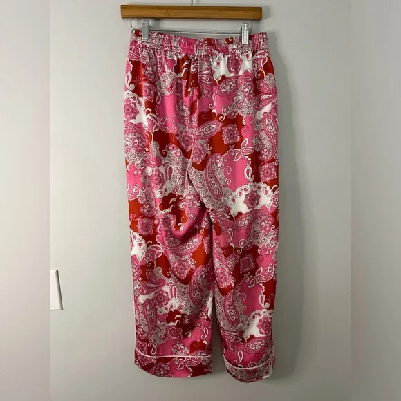 J.Crew Relaxed Wide Leg Pants in Pink Vintage Paisley - Picture 4 of 9